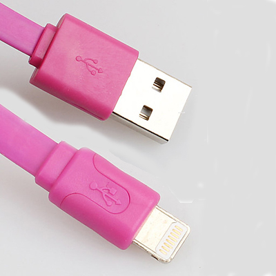 Colored noodle style USB charge cable for iPhone 5