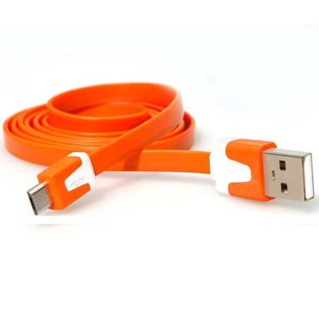 Colored noodle style USB to Micro USB charge cable for Samsung